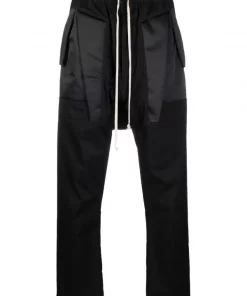 ( Nouvelle Collection ) Rick Owens Pantalon Sarouel à Taille à Lien De Resserrage 09 BLACK