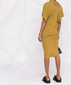 ( Nouvelle Collection ) Rick Owens Robe Mi-longue Drapée Femme -Rick Owens Soldes 17973231 37958227 600