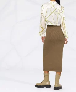 ( Nouvelle Collection ) Rick Owens 1172 MILK SULPHATE Chemise Crop à Imprimé Graphique Femme -Rick Owens Soldes 17974210 38005388 600