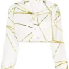 ( Nouvelle Collection ) Rick Owens 1172 MILK SULPHATE Chemise Crop à Imprimé Graphique Femme