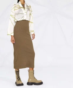 ( Nouvelle Collection ) Rick Owens 1172 MILK SULPHATE Chemise Crop à Imprimé Graphique Femme -Rick Owens Soldes 17974210 38006941 600