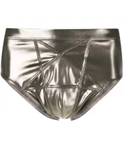 ( Nouvelle Collection ) Rick Owens 84 BRONZE MET. Slip De Bain à Fini Brillant Homme