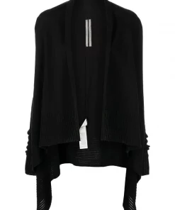 ( Nouvelle Collection ) Rick Owens Cardigan à Design Drapé 09 BLACK