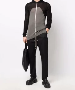 ( Nouvelle Collection ) Rick Owens Hoodie à Imprimé Colour Block 093421 BLACK DUST NATURAL -Rick Owens Soldes 17977728 37989493 600