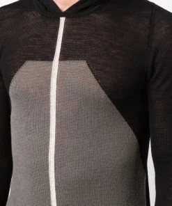 ( Nouvelle Collection ) Rick Owens Hoodie à Imprimé Colour Block 093421 BLACK DUST NATURAL -Rick Owens Soldes 17977728 37989494 600