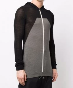 ( Nouvelle Collection ) Rick Owens Hoodie à Imprimé Colour Block 093421 BLACK DUST NATURAL -Rick Owens Soldes 17977728 37989501 600