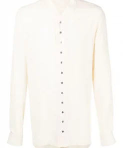 ( Nouvelle Collection ) Rick Owens NATURAL Chemise Long à Col V Homme