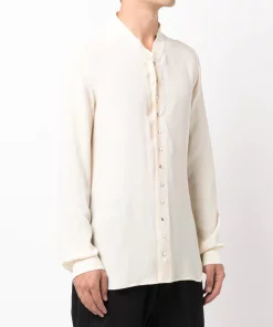 ( Nouvelle Collection ) Rick Owens NATURAL Chemise Long à Col V Homme -Rick Owens Soldes 17995946 38572815 600