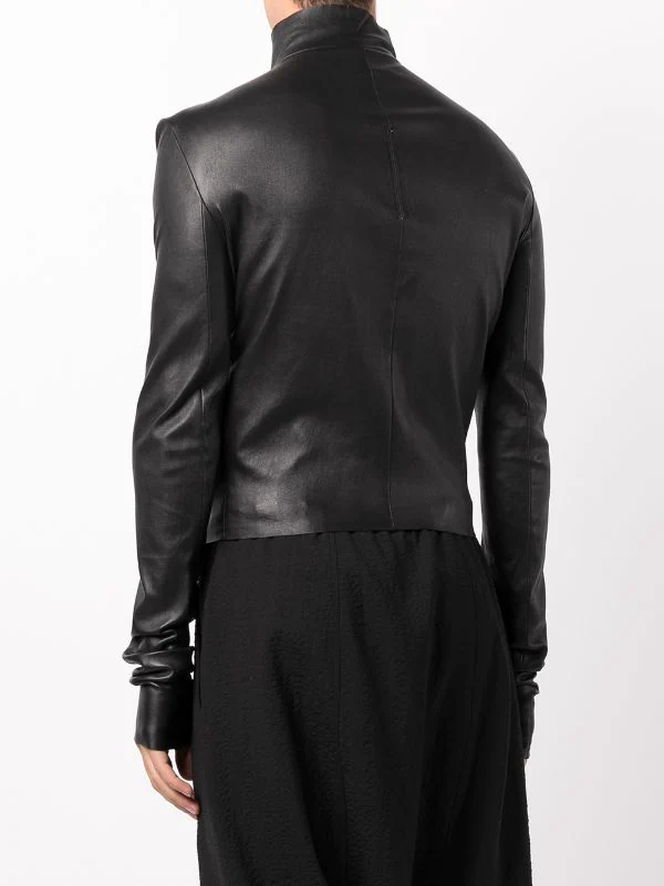 ( Nouvelle Collection ) Rick Owens Veste Gary Asymétrique En Cuir 09 BLACK 6 ( Nouvelle Collection ) Rick Owens Veste Gary Asymétrique En Cuir 09 BLACK – Image 4