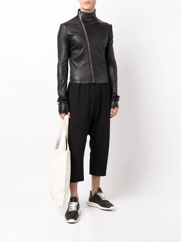 ( Nouvelle Collection ) Rick Owens Veste Gary Asymétrique En Cuir 09 BLACK 4 ( Nouvelle Collection ) Rick Owens Veste Gary Asymétrique En Cuir 09 BLACK – Image 2