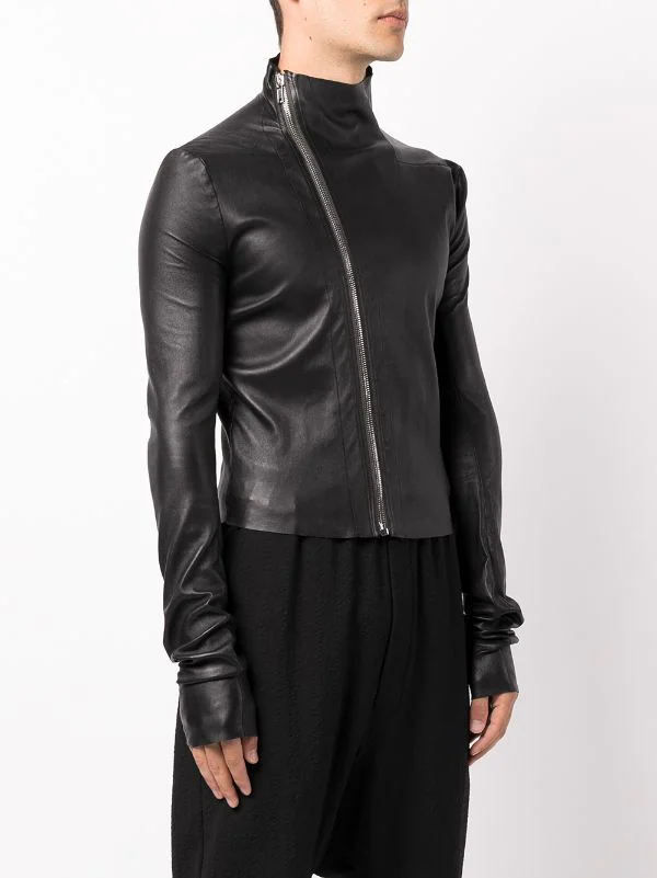 ( Nouvelle Collection ) Rick Owens Veste Gary Asymétrique En Cuir 09 BLACK 5 ( Nouvelle Collection ) Rick Owens Veste Gary Asymétrique En Cuir 09 BLACK – Image 3