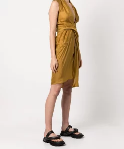 ( Nouvelle Collection ) Rick Owens Robe Portefeuille à Design Drapé YELLOW -Rick Owens Soldes 17996169 38711323 600