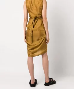 ( Nouvelle Collection ) Rick Owens Robe Portefeuille à Design Drapé YELLOW -Rick Owens Soldes 17996169 38715153 600
