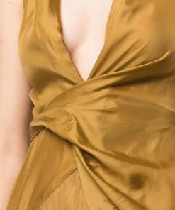 ( Nouvelle Collection ) Rick Owens Robe Portefeuille à Design Drapé YELLOW -Rick Owens Soldes 17996169 38715160 600