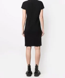 ( Nouvelle Collection ) Rick Owens 09 BLACK Robe Courte à Col V Femme -Rick Owens Soldes 17996292 38214970 600