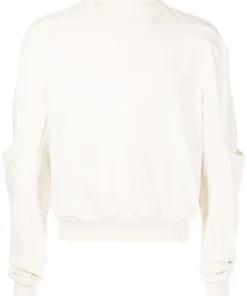( Nouvelle Collection ) Rick Owens Sweat à Col Ras Du Cou NATURAL