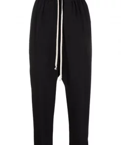 ( Nouvelle Collection ) Rick Owens Pantalon Court à Lien De Resserrage 09 BLACK