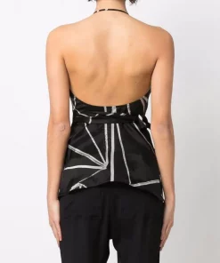 ( Nouvelle Collection ) Rick Owens 0921 BLACK/NATURAL Haut Imprimé à Dos Nu Femme -Rick Owens Soldes 18003610 38055785 600