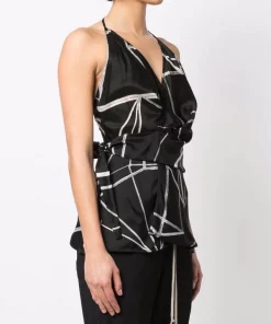 ( Nouvelle Collection ) Rick Owens 0921 BLACK/NATURAL Haut Imprimé à Dos Nu Femme -Rick Owens Soldes 18003610 38055792 600