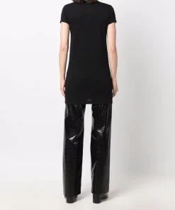 ( Nouvelle Collection ) Rick Owens T-shirt Long à Encolure Ras Du Cou Femme -Rick Owens Soldes 18005846 38153276 600