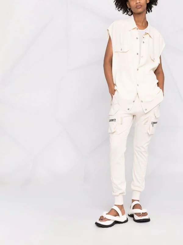 ( Nouvelle Collection ) Rick Owens 21 NATURAL Surchemise à Design Sans Manches Femme 4 ( Nouvelle Collection ) Rick Owens 21 NATURAL Surchemise à Design Sans Manches Femme – Image 2