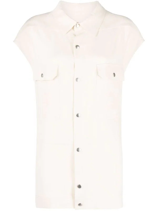 ( Nouvelle Collection ) Rick Owens 21 NATURAL Surchemise à Design Sans Manches Femme 3 ( Nouvelle Collection ) Rick Owens 21 NATURAL Surchemise à Design Sans Manches Femme