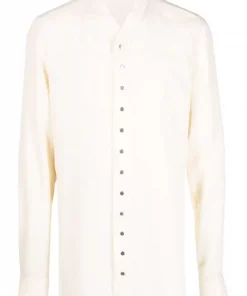 ( Nouvelle Collection ) Rick Owens Chemise Boutonnée à Col V 21 NATURAL