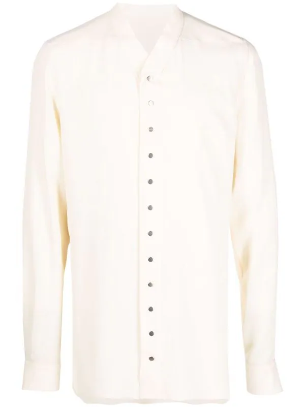 ( Nouvelle Collection ) Rick Owens Chemise Boutonnée à Col V 21 NATURAL 3 ( Nouvelle Collection ) Rick Owens Chemise Boutonnée à Col V 21 NATURAL