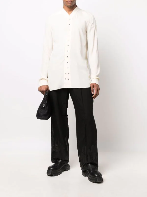 ( Nouvelle Collection ) Rick Owens Chemise Boutonnée à Col V 21 NATURAL 4 ( Nouvelle Collection ) Rick Owens Chemise Boutonnée à Col V 21 NATURAL – Image 2