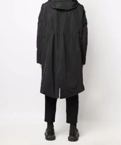 ( Nouvelle Collection ) Rick Owens 09 BLACK Parka Mi-longue à Capuche Homme -Rick Owens Soldes 18009866 38528946 600