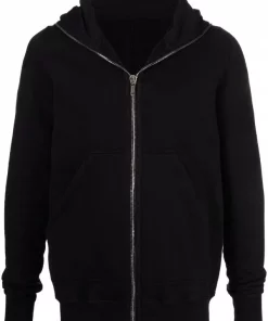 ( Nouvelle Collection ) Rick Owens Hoodie à Fermeture Zippée 09 BLACK