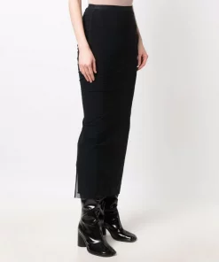 ( Nouvelle Collection ) Rick Owens 09 BLACK Jupe Longue Fogachine Lupo Femme -Rick Owens Soldes 18010343 38313516 600