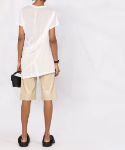 ( Nouvelle Collection ) Rick Owens T-shirt En Coton à Design Drapé 11 MILK -Rick Owens Soldes 18010619 38300168 600