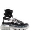 ( Nouvelle Collection ) Rick Owens Sandales Tractor à Bride Cheville 90 BLACK CLEAR -Rick Owens Soldes 18010638 38145135 600