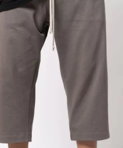 ( Nouvelle Collection ) Rick Owens Pantalon De Jogging Court à Taille à Lien De Resserrage 34 DUST -Rick Owens Soldes 18010670 38274773 600