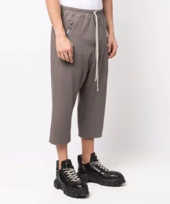 ( Nouvelle Collection ) Rick Owens Pantalon De Jogging Court à Taille à Lien De Resserrage 34 DUST -Rick Owens Soldes 18010670 38274780 600