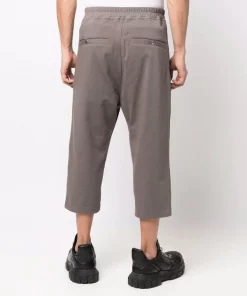 ( Nouvelle Collection ) Rick Owens Pantalon De Jogging Court à Taille à Lien De Resserrage 34 DUST -Rick Owens Soldes 18010670 38279791 600