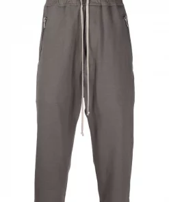 ( Nouvelle Collection ) Rick Owens Pantalon De Jogging Court Ă Taille Ă Lien De Resserrage 34 DUST