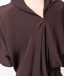 ( Nouvelle Collection ) Rick Owens Robe Drapée à Manches Courtes Femme -Rick Owens Soldes 18011365 38149372 600