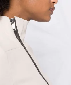 ( Nouvelle Collection ) Rick Owens Veste De Moto à Fermeture Asymétrique NATURAL 21 -Rick Owens Soldes 18011826 38617124 600