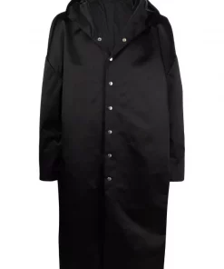 ( Nouvelle Collection ) Rick Owens Manteau Oversize Ă Simple Boutonnage 09 BLACK