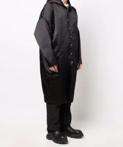 ( Nouvelle Collection ) Rick Owens Manteau Oversize à Simple Boutonnage 09 BLACK -Rick Owens Soldes 18012933 38364884 600