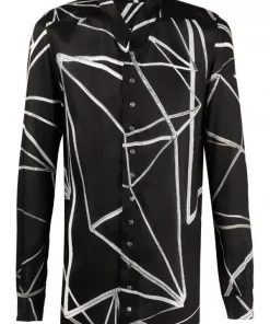 ( Nouvelle Collection ) Rick Owens Chemise Imprimée à Manches Longues Homme