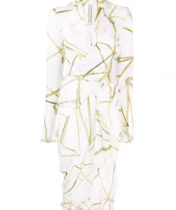 ( Nouvelle Collection ) Rick Owens Robe Mi-longue Ă Col V Femme