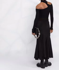 ( Nouvelle Collection ) Rick Owens 09 BLACK Jupe Mi-longue Asymétrique Femme -Rick Owens Soldes 18013424 38284390 600