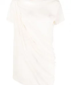 ( Nouvelle Collection ) Rick Owens T-shirt En Coton Biologique à Détail Drapé Femme