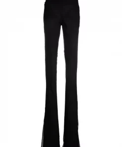 ( Nouvelle Collection ) Rick Owens Pantalon Bias En Chiffon 09 BLACK