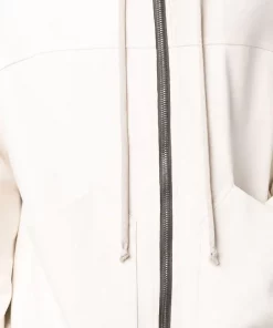 ( Nouvelle Collection ) Rick Owens 21 NATURAL Hoodie Zippé à Poches Plaquées Homme -Rick Owens Soldes 18021124 38299944 600