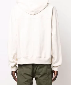 ( Nouvelle Collection ) Rick Owens 21 NATURAL Hoodie Zippé à Poches Plaquées Homme -Rick Owens Soldes 18021124 38302493 600