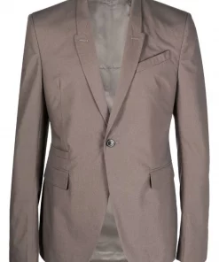 ( Nouvelle Collection ) Rick Owens Blazer Boutonné à Revers Crantés 34 DUST